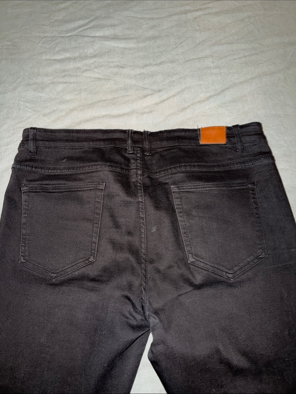 Men ‘Crysp Denim’ Black Skinny Zipper Hem Jeans - Picture 8 of 8